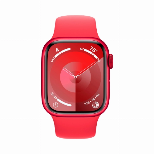 Apple Watch Series 9, 45 мм, корпус из алюминия цвета (PRODUCT)RED, спортивный ремешок цвета (PRODUCT)RED, размер S/M